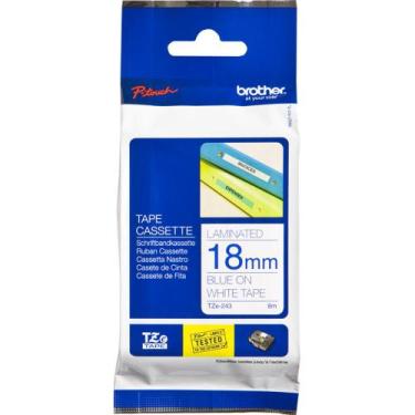 Imagem de Fita Brother TZE-243 18mm Azul/Branco