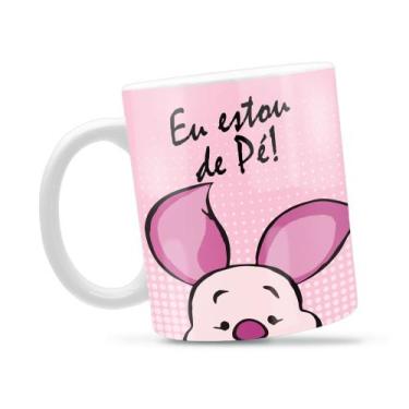 Imagem de Caneca Leitão Rosto Divertida Porcelana Xícara 325ml + Caixa Presente 