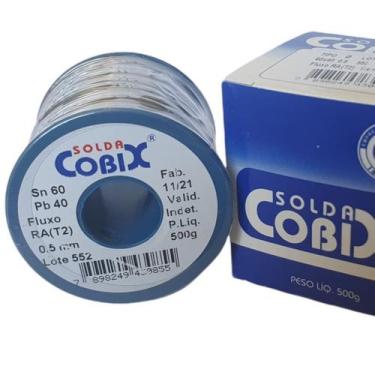 Imagem de Solda Estanho 0.5mm C/ Fluxo 60x40 Carretel 500g - Cobix, N/A