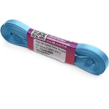 Imagem de Fita de Cetim Nº 01 7mm com 10 Metros - Cinderela, 07 - AZUL TURQUESA