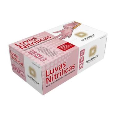 Imagem de Luva Nitrílica Descartável Descarpack - Rosa - Tamanho P - 100 Unidade