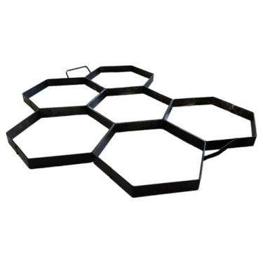 Imagem de Forma Aço Para Carimbar Pisos Massa Imitar Sextavada 25x25cm - FLI Com