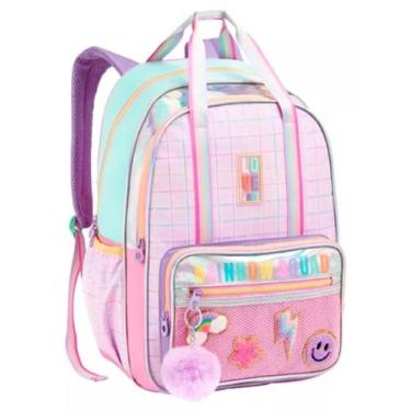 Imagem de Mochila Costas Feminina Rainbow Love Escolar Juvenil Pompom 1867 Denle