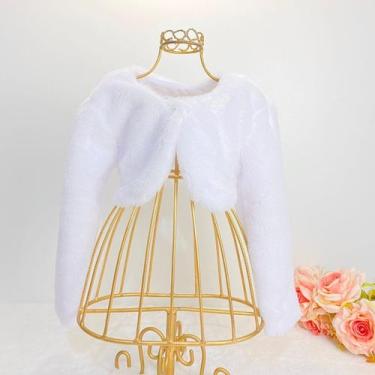 Imagem de Bolero Casaquinho Infantil Pelucia vestido BPG - LOIPOP, Branco, 6