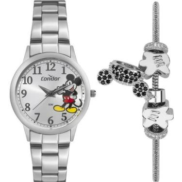 Imagem de Relógio Condor Feminino Disney Analógico Banho Prata Mickey