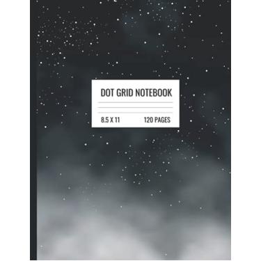 Imagem de Dark Space Dot Grid Notebook: Large 8.5 x 11 inches | 120 Pages of Dot Grid Paper | Includes Page Numbers & Table of Contents | For Journaling or Kids ... Class Notes | Black Sky Space Stars Cover