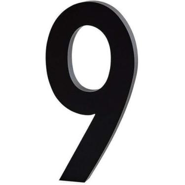 Imagem de Design Letters Números de casa de alumínio 0-9 preto grande 10 cm – Design moderno, adequado para uso interno ou externo