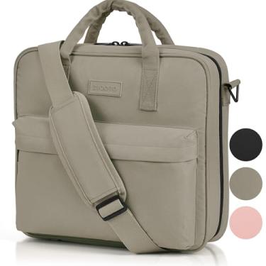 Imagem de Fichário resistente com zíper de 3 anéis com alça de ombro para escola - Lindo fichário com zíper de 5 cm com bolsos extras, comporta 500 folhas, livros e laptop - Fácil de carregar e feito de tecidos