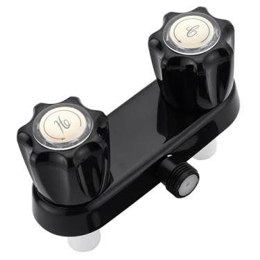 Imagem de Torneira de chuveiro RV preta - Válvula de torneira de chuveiro de campista, desviador de válvula de substituição de chuveiro RV com 2 alças para chuveiro interno e externo (torneira de chuveiro