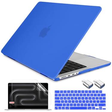 Imagem de DONGKE Compatível com a nova capa MacBook Pro de 16 polegadas 2024 [chip M4 Pro/M4 Max] modelo A3403 A3186, capa rígida de plástico protetora, capa de teclado, película de tela e adaptador tipo C -