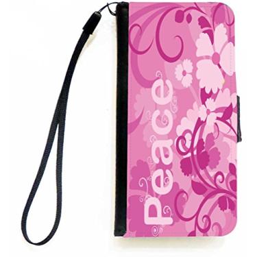 Imagem de Rikki Knight Capa carteira flip rosa design paz com aba magnética para Apple iPhone 5c