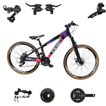 Imagem de Bicicleta 26 VikingX T25 24v Aluminio SHIMANO K7 Indexado Pneu Slick Fino Fx Amarela1.50-Unissex