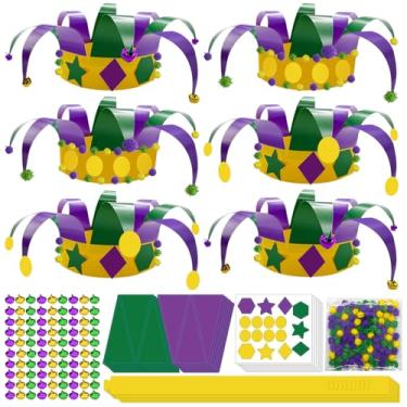 Imagem de Conjunto de 24 kits de artesanato com coroa de carnaval, faça você mesmo, faça sua própria coroa, carnaval, baile de máscaras, acessório de festa de fim de ano, suprimentos, projetos de arte,