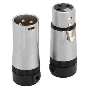 Imagem de 1 Macho + 1 Fêmea 3 Pino XLR Tipo de Solda de Linha de Microfone Conector Mic Mic Audio Socket Ajuste 90 Graus ângulo Reto do Plugue para Cabo de 3,0-5,0 Mm