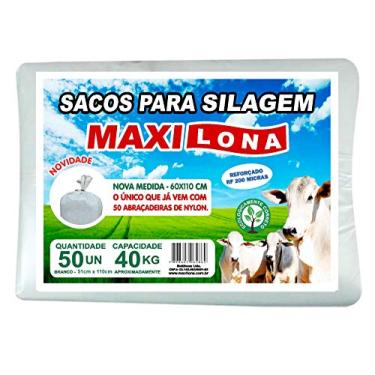 Imagem de Sacos para Silagem 51x110cm 50 un. Branco 200 Micras Reforçado + 50 Abc. Nylon