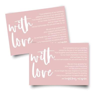 Imagem de Cartões de agradecimento de recepção de casamento rosa majestade (pacote com 25) lembrancinhas de mesa modernas, centros de mesa elegantes para convidados, com amor e gratidão dos recém-casados,