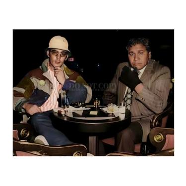 Imagem de Fotografia de Hunter S Thompson e Advogado Oscar Zeta Acosta 20 x 25 - Retrato magnífico de 1971 - Real Life Fear And Loathing In Las Vegas - Gonzo - 20 x 25 centímetros - Legendary American Writer -