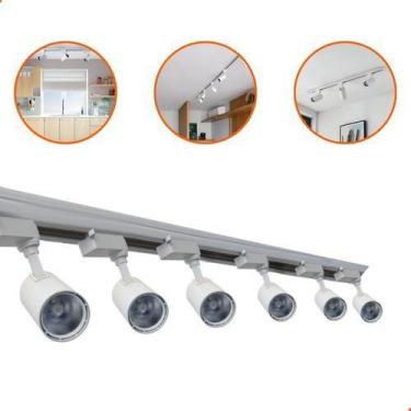 Imagem de Kit Trilho Eletrificado 2m + 6 Spot Led 7w Preto Ou Branco  - VLED, BR