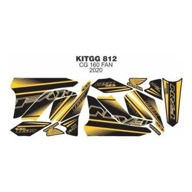 Imagem de Kit Adesivo Personalizado Cg160 Fan 2020 Amarelo Premium - Resitank