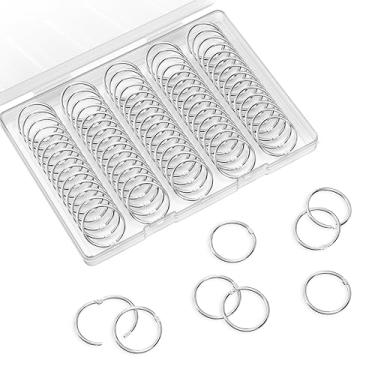 Imagem de Optomni Pacote com 100 anéis de encadernação de metal de 2,5 cm – Anéis de encadernação duráveis para fichas, folhas soltas, papel e livro – Ideal para organizar documentos e cartões (100)