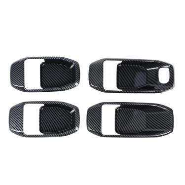 Imagem de Conjunto de Acabamentos na Tampa Tabela Maçaneta Porta Interna para JL JLU 2018-2025, 4pcs Substituição de Adesivo de Protetor do Painel de Porta Interior (Cor de fibra