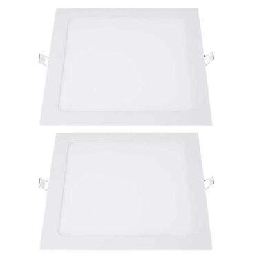 Imagem de Kit 2 Plafon Led Quadrado Embutir 17X17 Painel 12W 6500k Avant