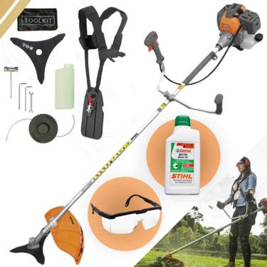 Imagem de Roçadeira a Gasolina Tekna RL520P I 52cc 2hp Profissional + Oleo Stihl Castrol 2T + Faca 3P + Oculos De Proteção