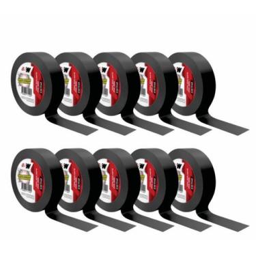 Imagem de Kit 10 Fitas Isolante SW 3M 18mm X 20 Metros Preta
