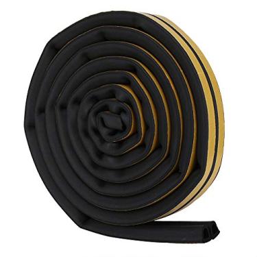 Imagem de Tira de Vedação de Borracha, Isolamento de Som de 5m EPDM Auto-adesivo, para Porta (Preto)