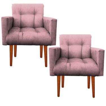 Imagem de Kit Poltrona Sala De Estar Escritório Alexia Rosa