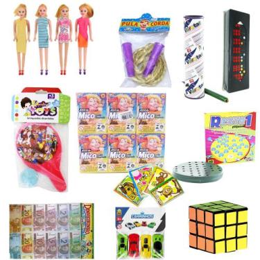 Imagem de Kit 104 Brinquedo Bonecas Carrinho Corda Cubo Mágico Barato Doação Rev