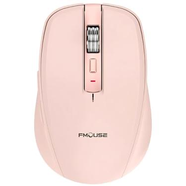 Imagem de Mouse Bluetooth Recarregável Compatível com Macbook Air e Pro M1/M2/M3/M4 - Clique Silencioso, LED Personalizável, Design Ergonômico (Rosa)