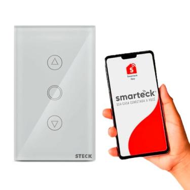 Imagem de Interruptor Inteligente, Smarteck, Wi-Fi, Dimmer Touch 4x2, Controle por App e Voz, Alexa/Google, Ambiente Conectado, Bivolt, Painel de Vidro, SMCD1BS1