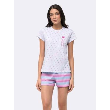 Imagem de Pijama Manga Curta com Short - Veggi, Branco, XG, Feminino