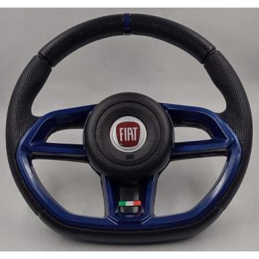 Imagem de Volante Esportivo Gti Azul Para Fiat Siena 1996 Até 2012 Com o Cubo