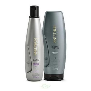 Imagem de Kit Matizante Shampoo e Mascara Cinza Aneethun Blond System