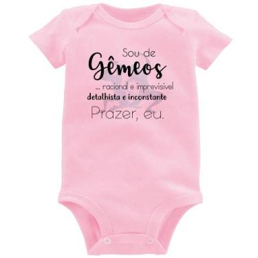 Imagem de Body Bebê Sou de Gêmeos - Foca na Moda, Rosa bebê, P