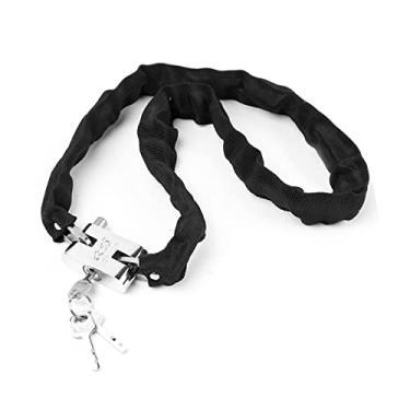 Imagem de Cadeado de corrente de aço antifurto para segurança preto corrosão Oxford pano cadeado de aço 1 cadeado de corrente para acessórios Material: aço,