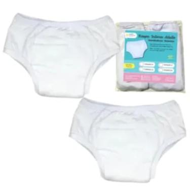 Imagem de Roupa Intima Unissex em Algodão Adulto Tamanho Especial Plus Size Absorvente Incontinencia Urinária Segura Escapes Xixi kit 2unds Cinza (G2)