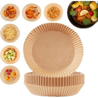 Imagem de 50pcs Air Fryer Paper Air Fryer Papel fritadeira de ar forro de papel descartável Descartável Forrado Assar Papel Air Fryer