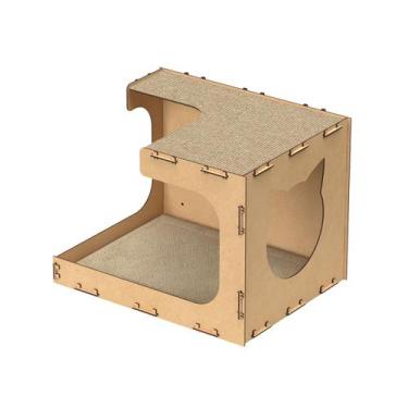 Imagem de Casinha Pet Gato Parede Arranhador Brinquedo Colchão Nicho - Ricapet, 