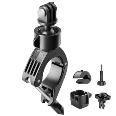 Imagem de Suporte de braçadeira de guidão para motocicleta, suporte de braçadeira de guidão de terceira pessoa com rotação de 360° compatível com câmeras de ação GoPro 13 12 11 10 9 8 7, DJI Osmo Pocket 3,