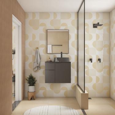 Imagem de Gabinete para Banheiro em Aço com Tampo de Vidro