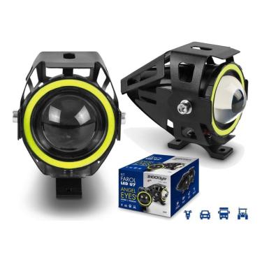 Imagem de Kit farol LED U7 angel eyes 6000K 3000LM