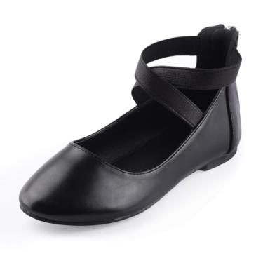 Imagem de Nova Utopia Vestido infantil para meninas bailarinas Mary Jane Bow Sapatilhas, Nmgf316 - Preto, 10 Toddler