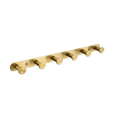 Imagem de Ganchos para toalhas de banheiro, preto e branco, bolsa para quarto, chapéu, roupas, cabide de porta, acessórios de montagem na parede, dourado escovado, 6 ganchos, dourado escovado