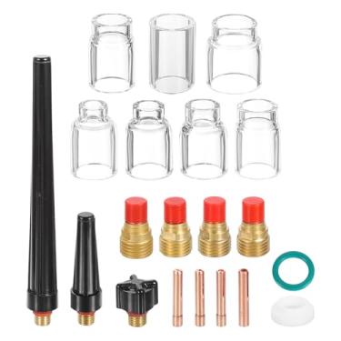 Imagem de HARFINGTON Kit de tocha Tig de 40 peças para WP-9, WP-20, WP-25 com tocha de soldagem TIG, conector de suporte de eletrodo de tungstênio, bocal de cerâmica para equipamentos relacionados à soldagem