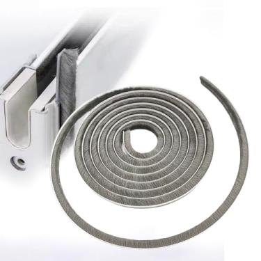 Imagem de 5 m faixa deslizante de 196 polegadas para portas de janelas, fita de fita para fecho, tira de vedação de escova, fita de vedação de 7 mm x 12 mm (7/24 1/2 polegadas, cinza)