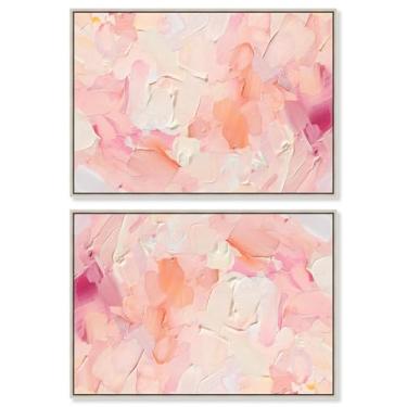 Imagem de Art Remedy Tela decorativa de dopamina, 38 cm x 25 cm, moldura prateada, conjunto de terras corais blush