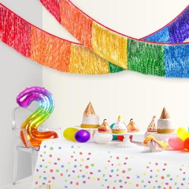 Imagem de LOLStar Guirlanda De Franjas Com Arco-Íris, Decoração Para Festa, Faixa 3,6 Metros Glitter Metálico E Enfeites Saias Mesa Suspensas Aniversários, Casamentos, Natal, Desfile Do Mês Orgulho, Carros Al